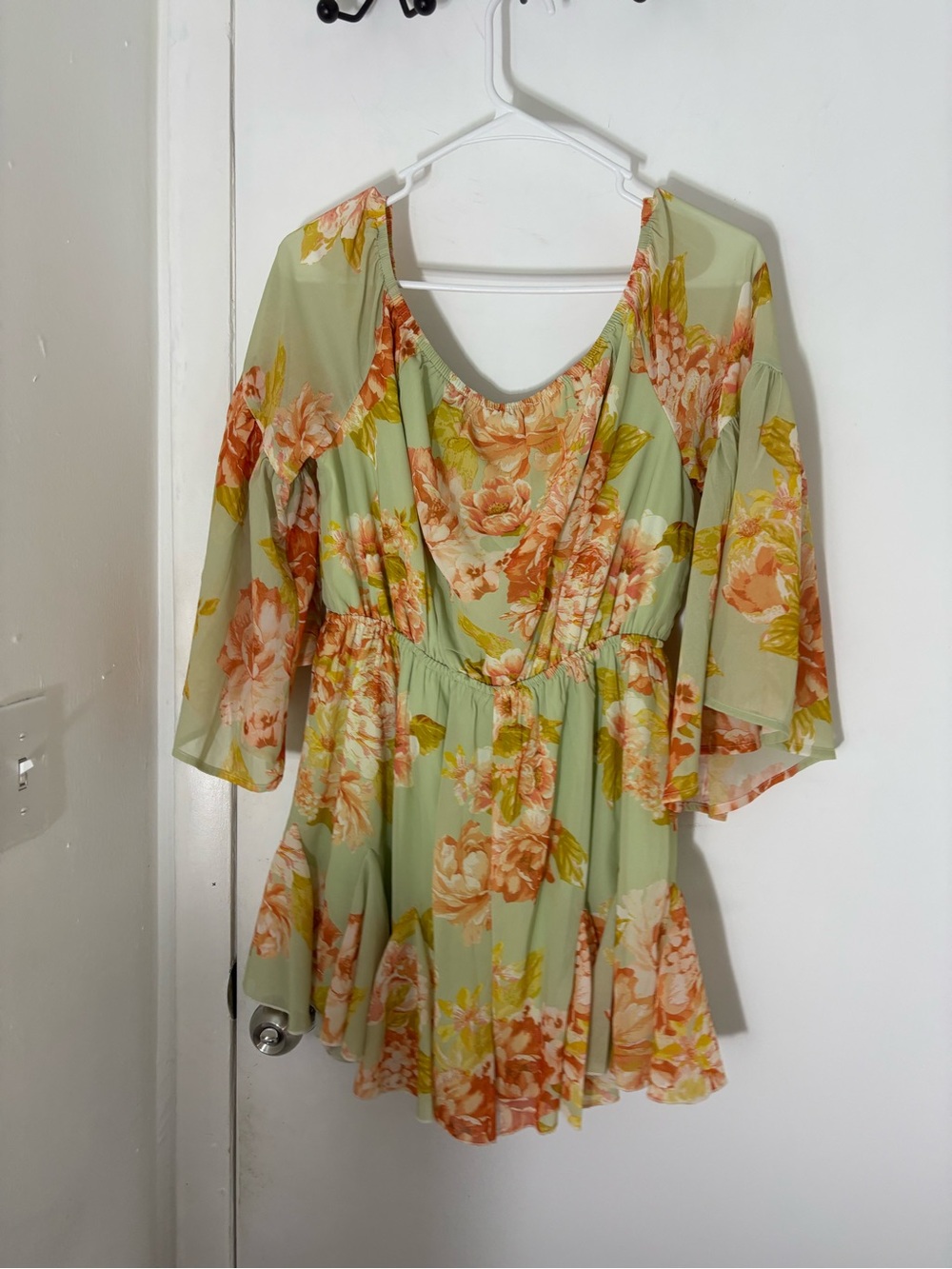 Flying Tomato Mint Green Floral Romper - Picture 4 of 4